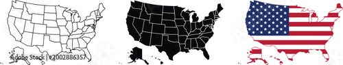 United states map outlines and american flag usa map outline black and white usa map silhouette united states map with states