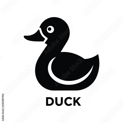 black duck silhouette with white accent simple graphic design on a white background high quality professional detailed modern elegant stylish