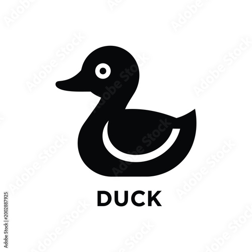 black duck silhouette with curved body and simple white detail on a transparent background high quality professional detailed modern elegant
