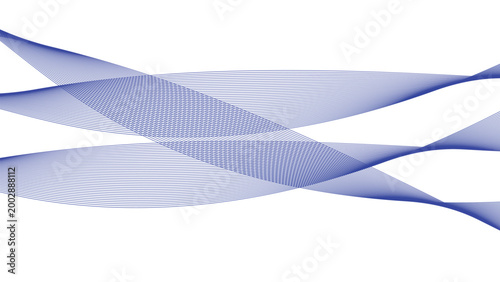 Abstract blue translucent wave illustration, modern vector design with overlapping curved shapes on white background