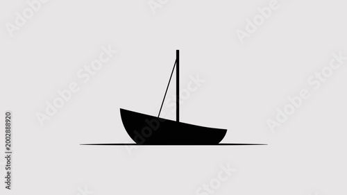 High-contrast small boat and mast – Perfect for literature blogs, exploration-themed logos, or clean nautical icons.