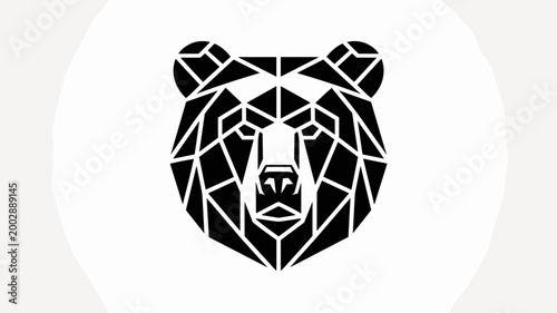Polygonal grizzly bear head – Perfect for rugged outdoor gear, professional sports team logos, or wilderness conservation branding.
