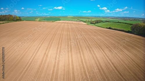 Sunny Freshly Ploughed Farmers Field in Dorset