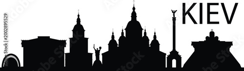 Kyiv city skyline prepared in vector