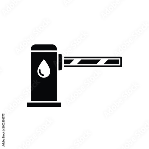 parking barrier icon black silhouette of automated gate with striped arm on white background high quality professional detailed modern elegant