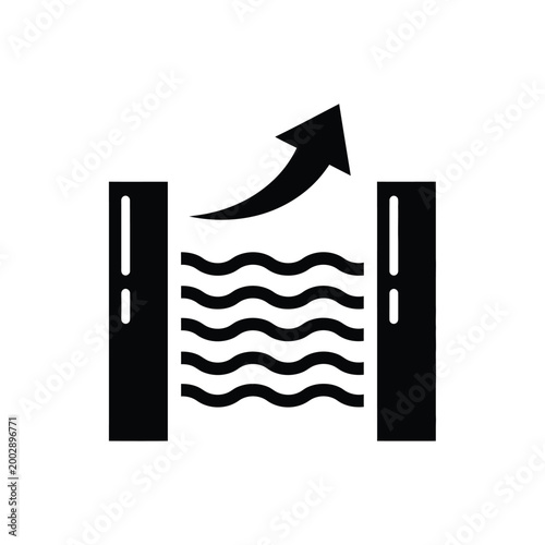 roller blind control icon with upward arrow black silhouette on a white background high quality professional detailed modern elegant stylish