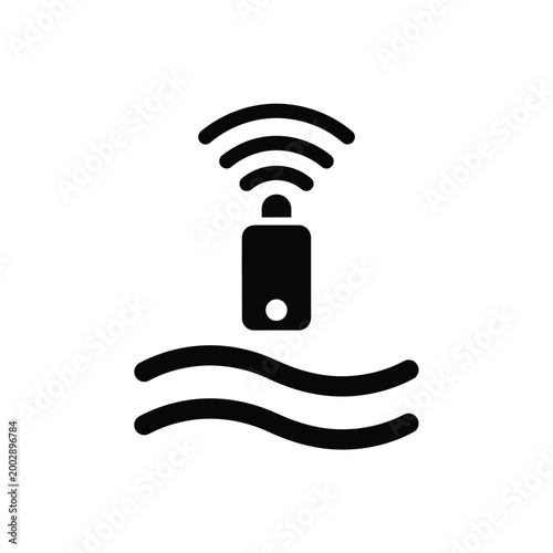 wireless signal icon with curved lines black silhouette on a white background high quality professional detailed modern elegant stylish clean