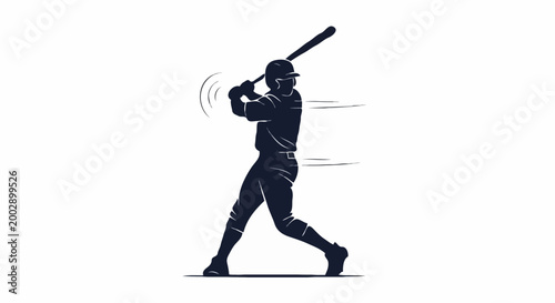 A Baseball player swinging the bat silhouette