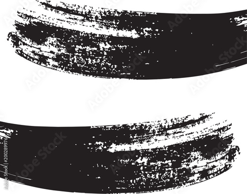Grunge paint brush strokes Silhouette Black Vector