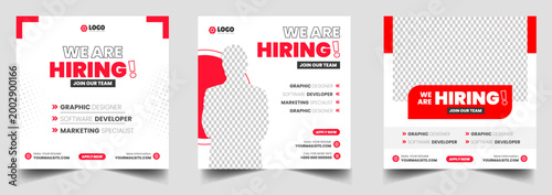 Foto Modern hiring recruitment flyer designs featuring graphic designer software deve