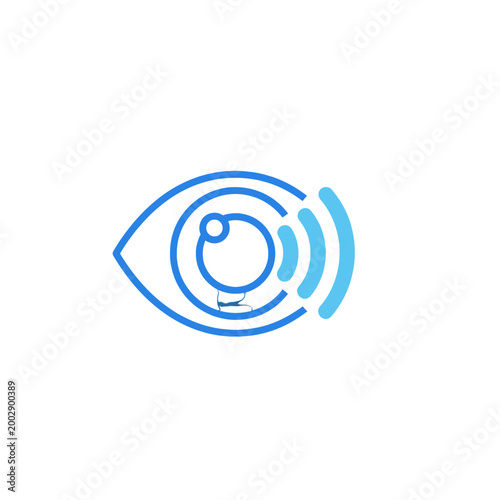 Abstract eye symbol with radiating waves indicating vision or signal
