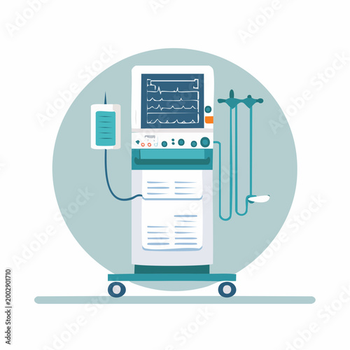 Medical Ventilator Machine with ECG Monitor