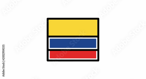 Free Download Rectangular flag with yellow, blue, and red horizontal bands - GFXLoad