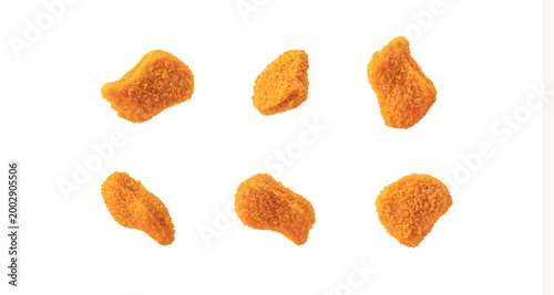 Cuadro en lienzo Delicious chicken nuggets on white background