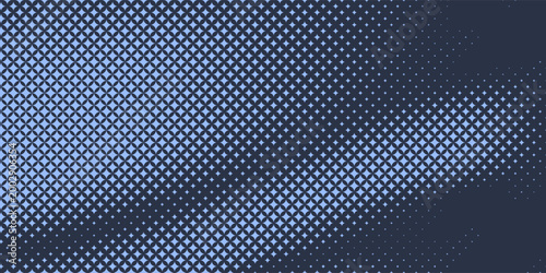 Bild auf Leinwand Stars Modern Halftone Geometry Pattern Vector Smooth Camber Border Blue Abstract Background