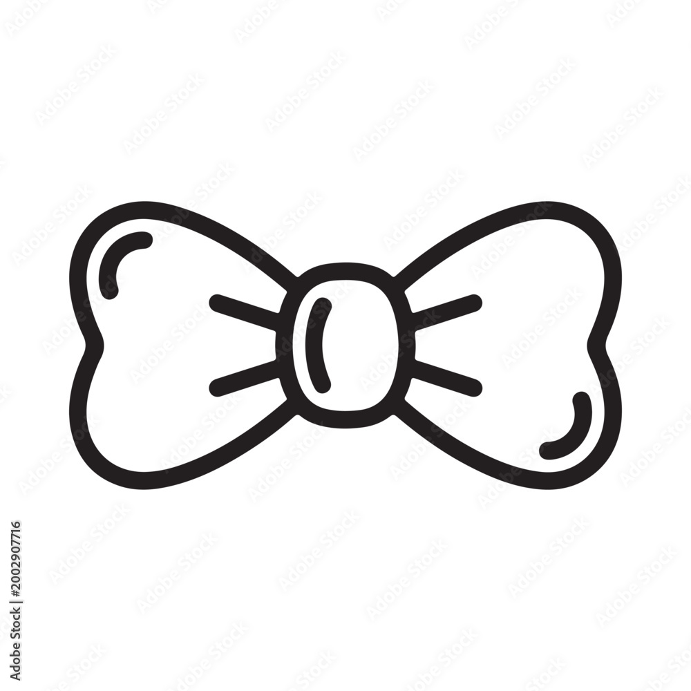 Obraz premium Simple black and white illustration of a classic bow tie shape