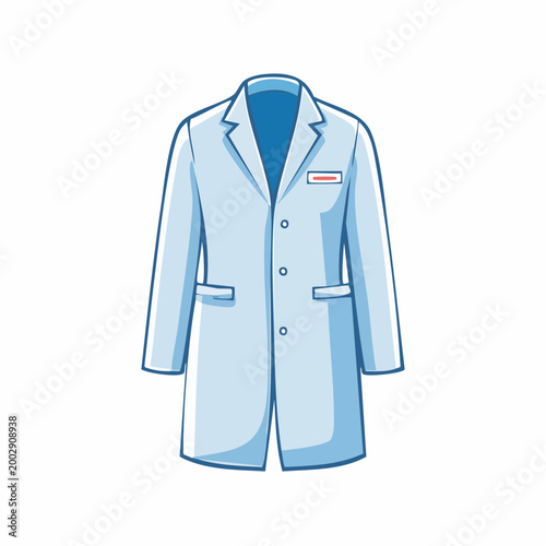 Cartoon Illustration of a Light Blue Lab Coat