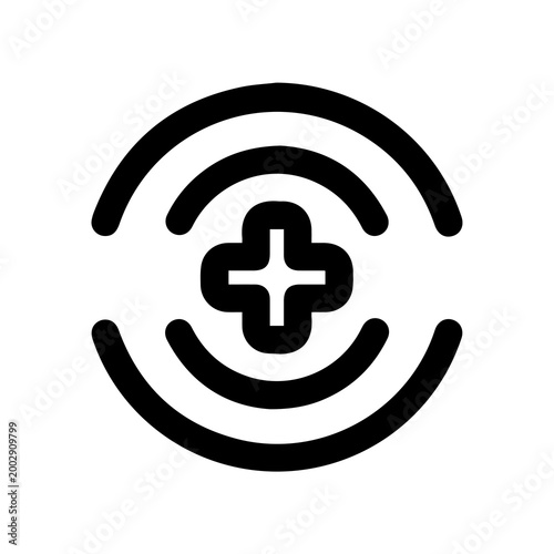  paramedic Medical Cross Line Icon Vector Symbol Stock Vector