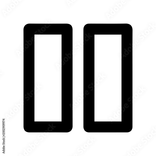 Pause icon. Suitable for website UI design.