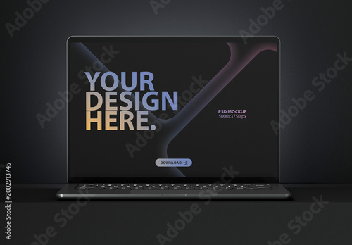 Laptop Mockup on Dark Background