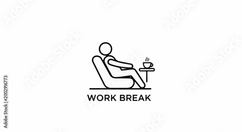Person relaxing in a chair with a hot drink on a table