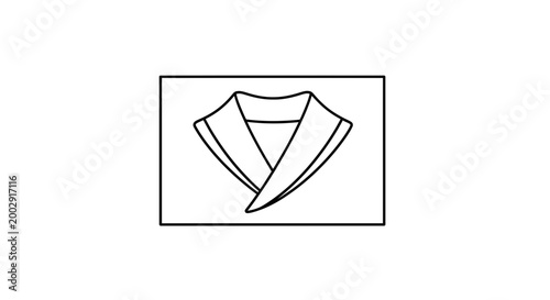 Free Download Minimalist black and white illustration of a kimono collar. - GFXLoad