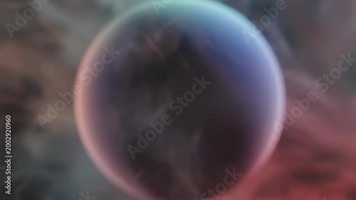 Abstract Rainbow Smoke Ring on Black Background