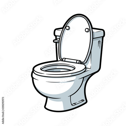 White Ceramic Toilet Bowl Illustration