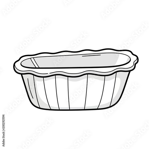 Baking dish with wavy edges, illustration