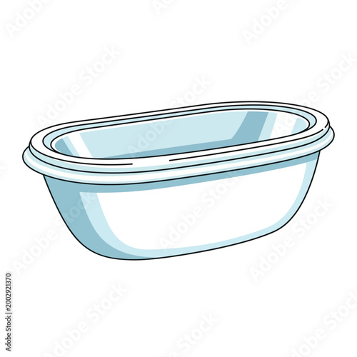 Clean Bathtub Illustration - Modern Bathroom Fixture