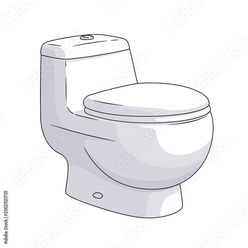 Modern toilet illustration, clean design, bathroom fixture