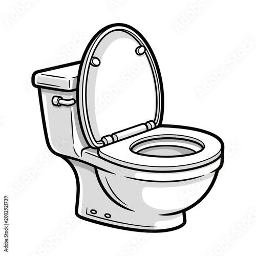 Open toilet bowl illustration