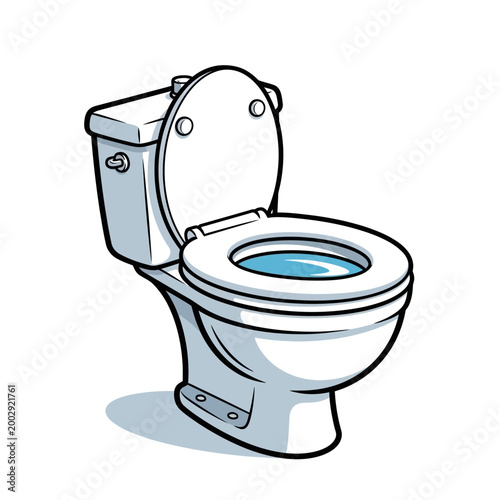 Open Toilet Bowl with Water