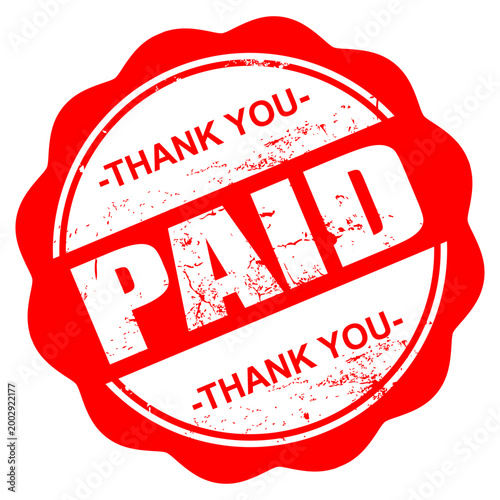 Paid, red rubber stamp vector