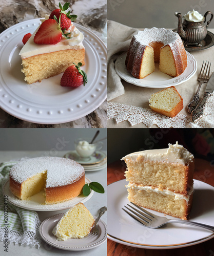 Homemade Sour Cream Cake Dessert on Rustic Table