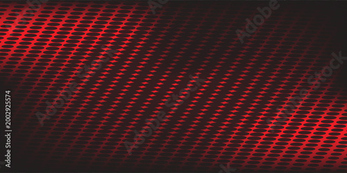 Latar Belakang Gradien Halftone Merah dan Hitam Abstrak. Titik lingkaran kecil hingga besar.