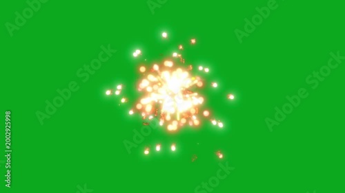 The hand grenade flew towards its target.,Make the target explode. isolated on green background.