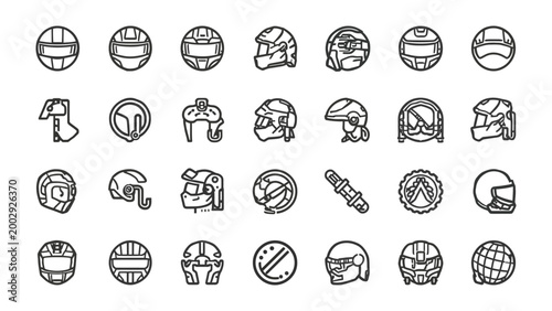 Bild auf Leinwand Motorsport Helmets Collection: A comprehensive compilation of motorsport helmets, meticulously illustrated