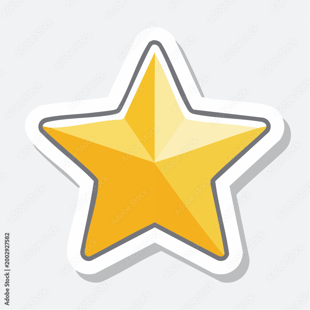 Obraz premium Golden Star Icon with Shadow