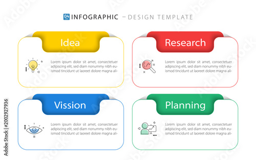 Timeline infographic template. 4 Step timeline journey, calendar Flat simple infographics design template. presentation graph. Business concept with 4 options, vector illustration.