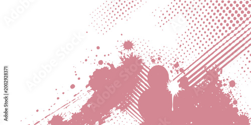 An artistic composition, featuring a dynamic blend of paint splatters and geometric design elements. The image combines the freedom of abstract expressionism with the precision of modern design.