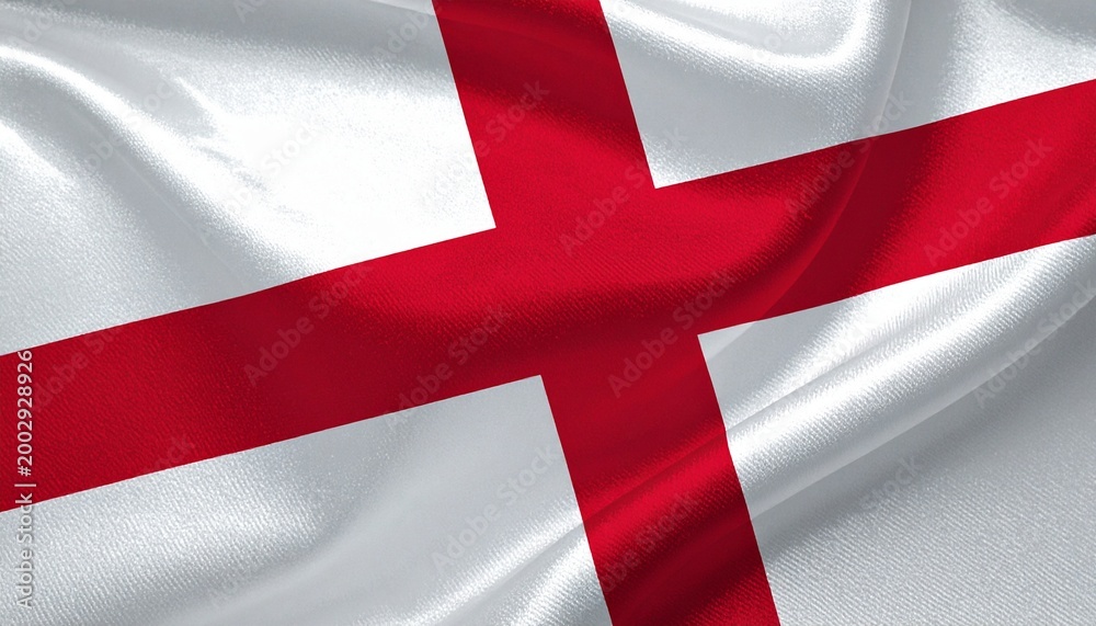 Fototapeta premium England national flag with red Saint George’s Cross on white background