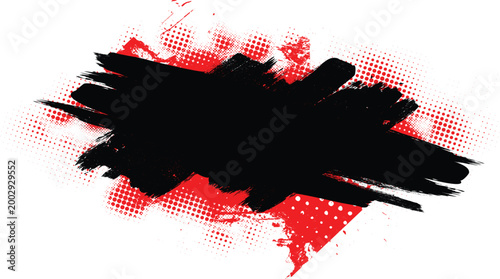 Grunge brush stroke banner with rough edges - abstract paint stroke for typography overlay. Bold brush stroke strip for web header or cover design. Textured element for design template , social media.