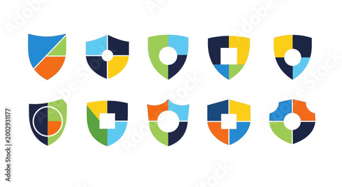 Set of Colorful Abstract Shield Icons and Security Logo Elements Free Download Set of Colorful Abstract Shield Icons and Security Logo Elements - GFXLoad