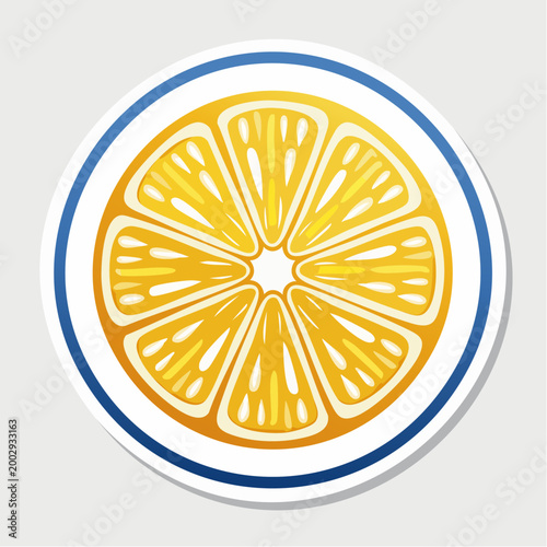 Stylized illustration of a citrus fruit slice