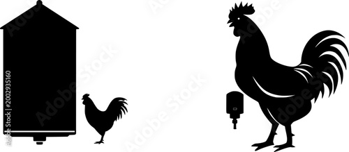 The heated poultry water drinker ensures fresh, clean drinking water for your chickens in a rustic barnyard setting