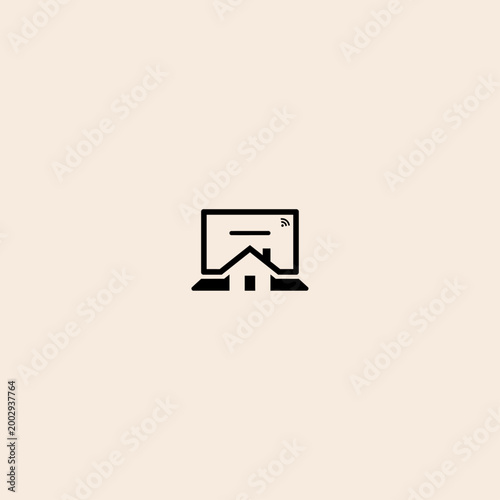 Remote Work Logo icon flat vector design.