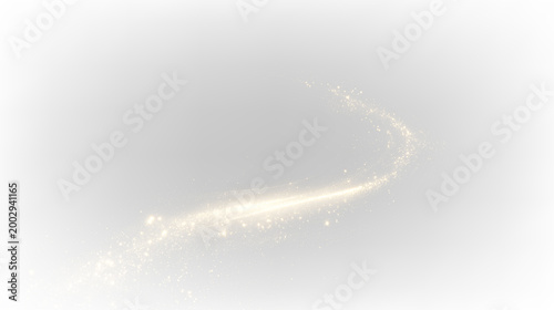 Obraz na plátně Gold sparkles and glowing trail isolated on transparent background, showing move