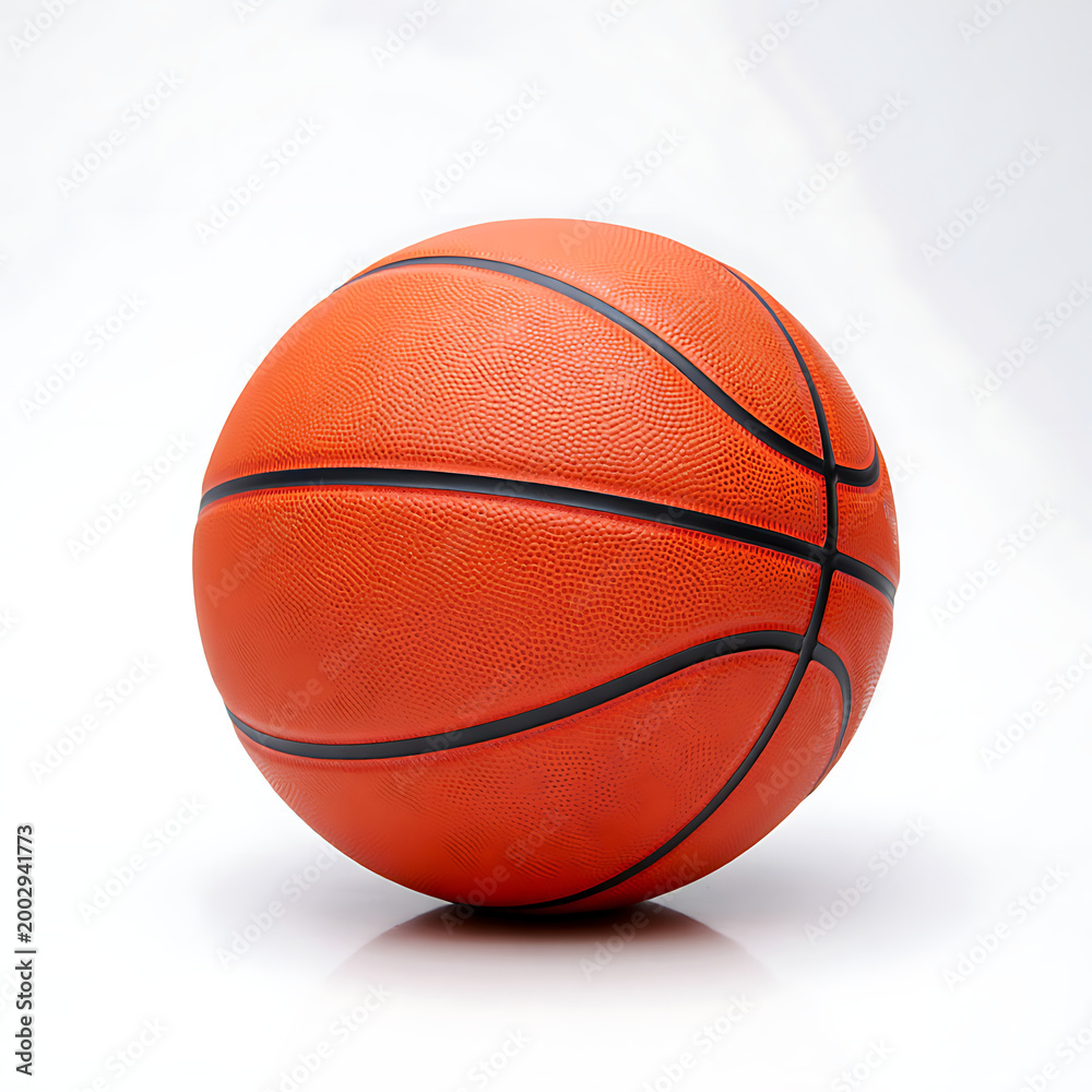 Fototapeta premium Basketball full details isolated on white background, Basketball sports equipment on white.