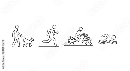Daily Activity Lifestyle Icon Set Vector Collection